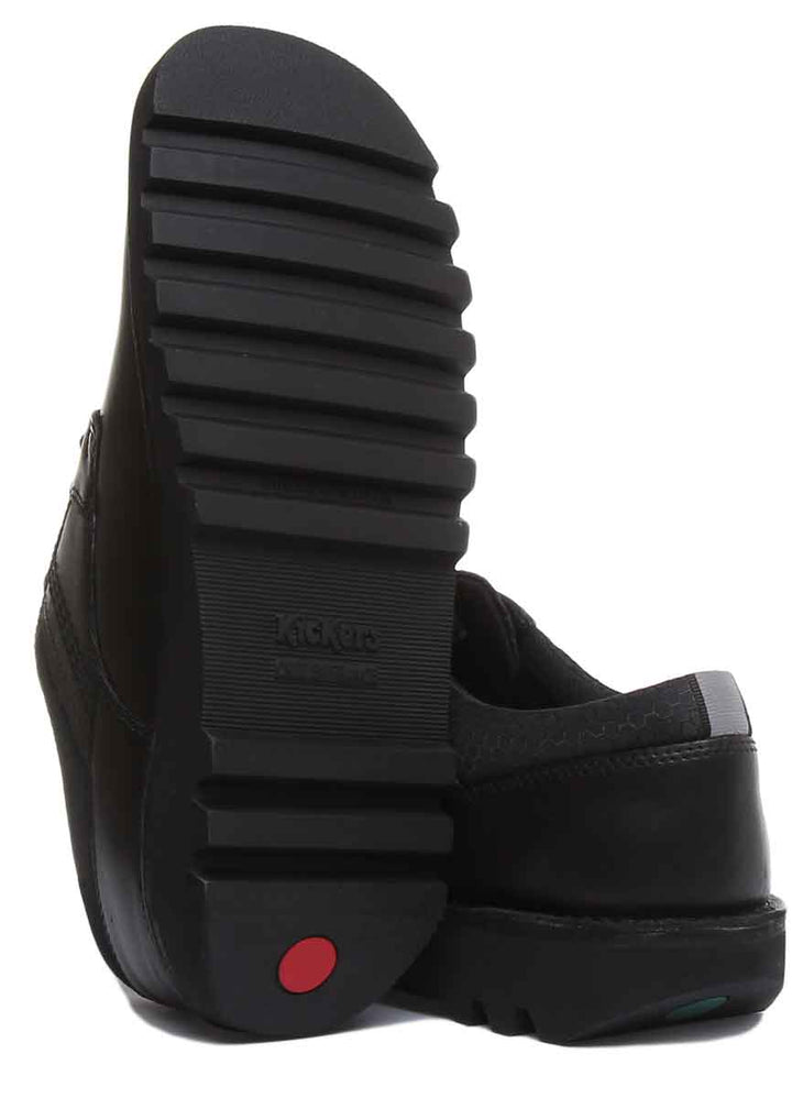 Kickers Kick Lo Flex Zapatos con cordones de 4 ojales para hombre en negro