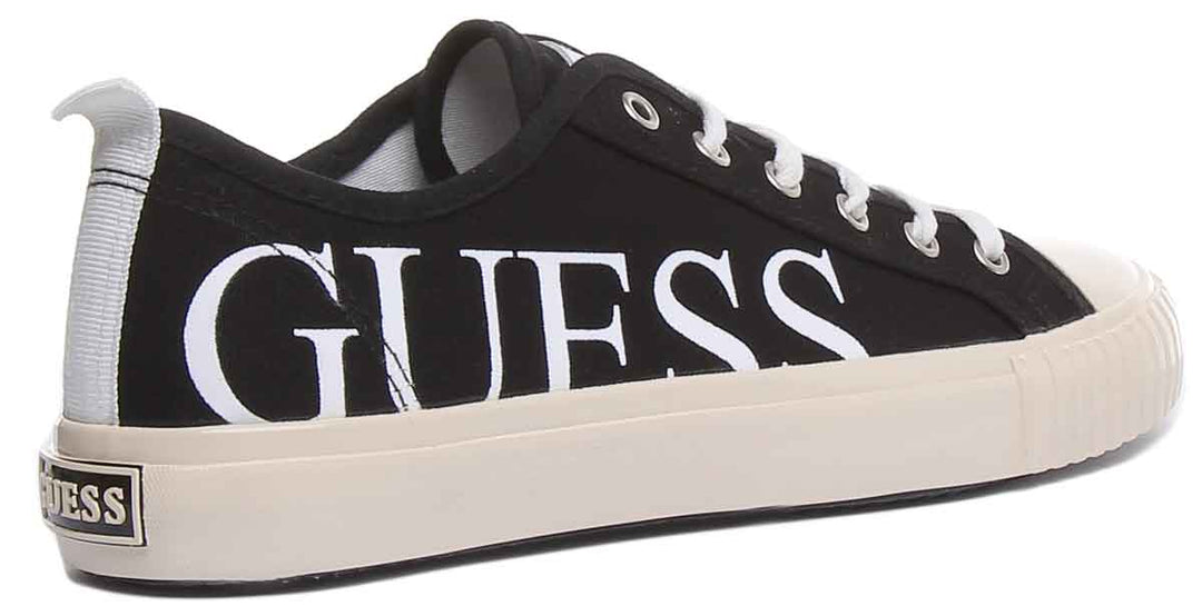 Guess New Winners Lo Men's Lace Up Sneakers In Black