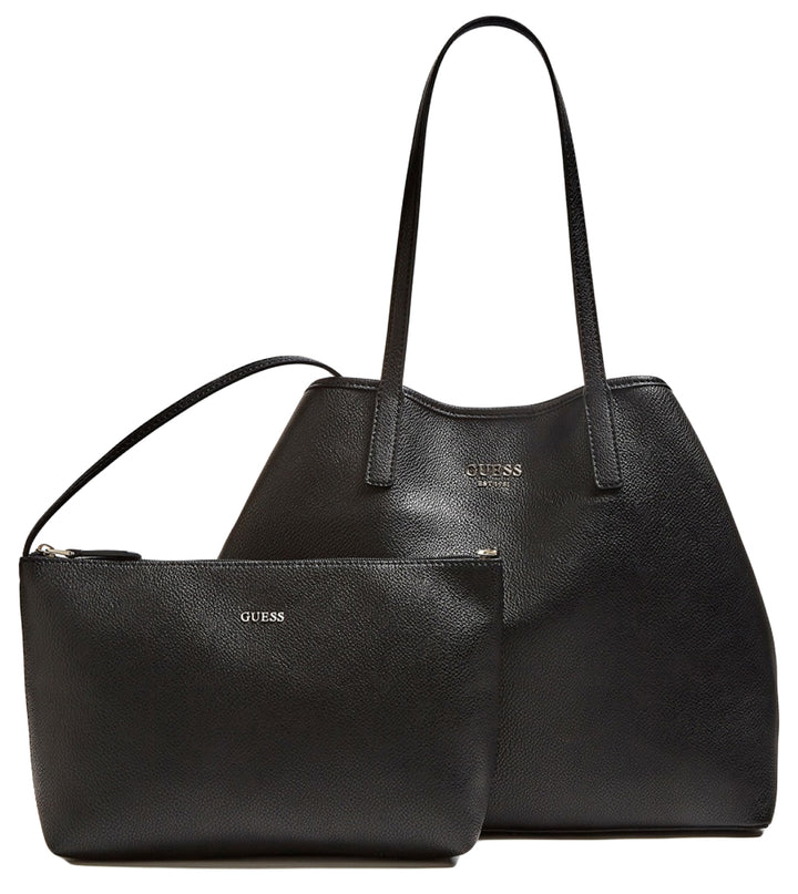 Guess Vikky Women's Tote Bag With Pouch In Black