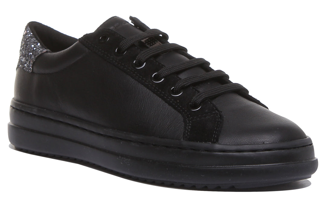 Geox D Pontoise G Zapatillas de deporte casuales con cordones para mujer en negro