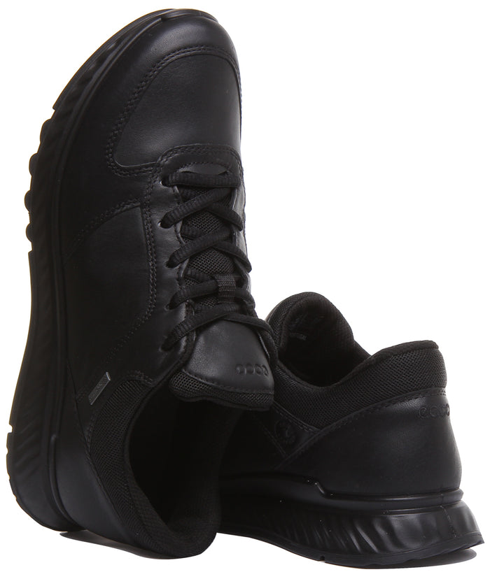 Ecco Exostride Chaussures légères à lacets en Goretex pour femmes en noir 