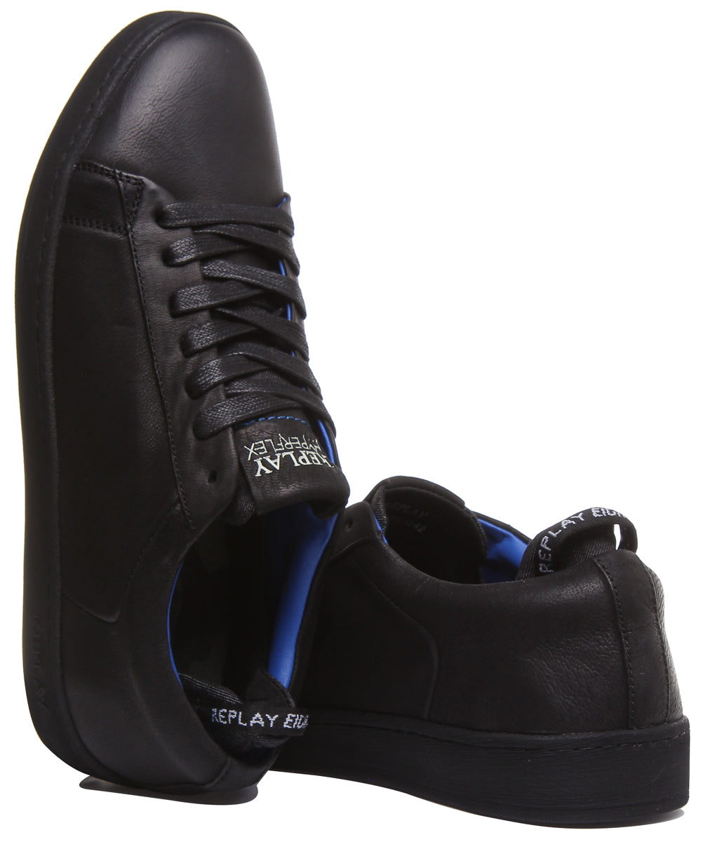 Replay Mens Kinard T Black Trainers Shoes