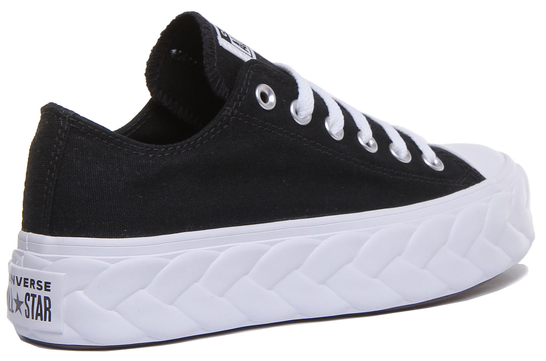 Converse 568894C CT All Star Low Platform Trainer In Black For Women