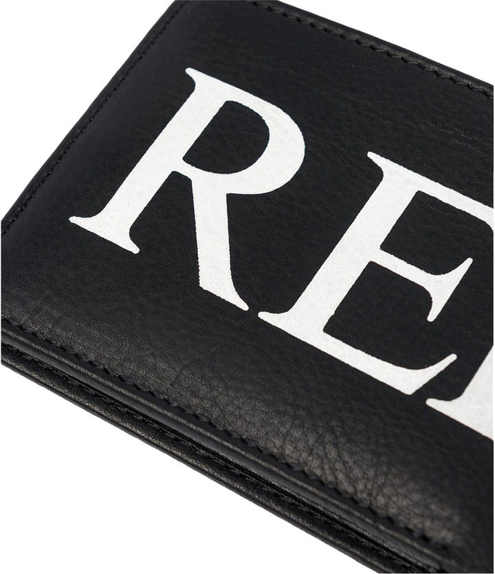 Replay FM5191 Billetera de piel con logotipo grande para hombre en negro