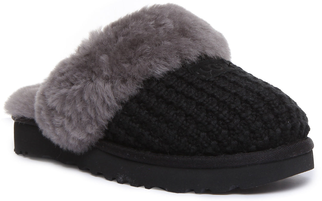 Ugg Australia W Cosy In Black For Women Knitted Warm Slippers