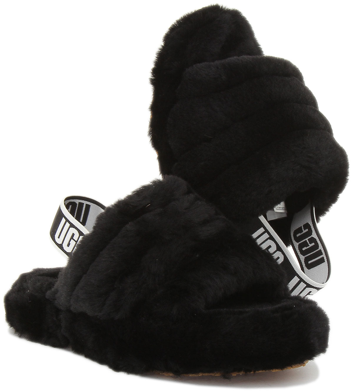 Ugg fur slides on sale black