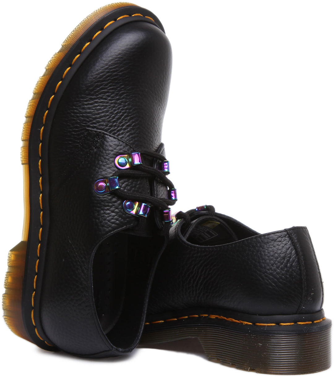 Dr Martens 1461 Iridescent Chaussures à lacets en cuir nappa mouliné pour femmes en noir