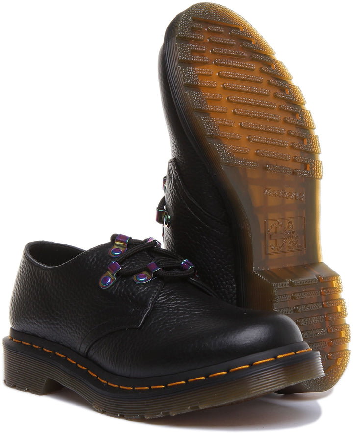 Dr Martens 1461 Iridescent Chaussures à lacets en cuir nappa mouliné pour femmes en noir