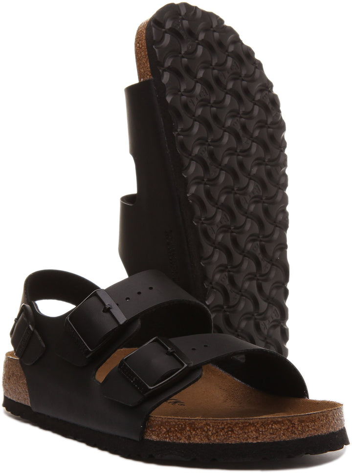 Birkenstock Milano Sandalia Birko Flor con correa de tobillo para en negro