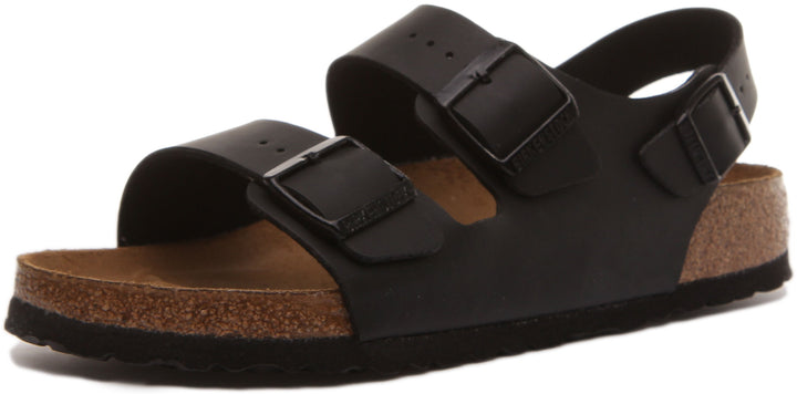 Birkenstock Milano Sandalia Birko Flor con correa de tobillo para en negro