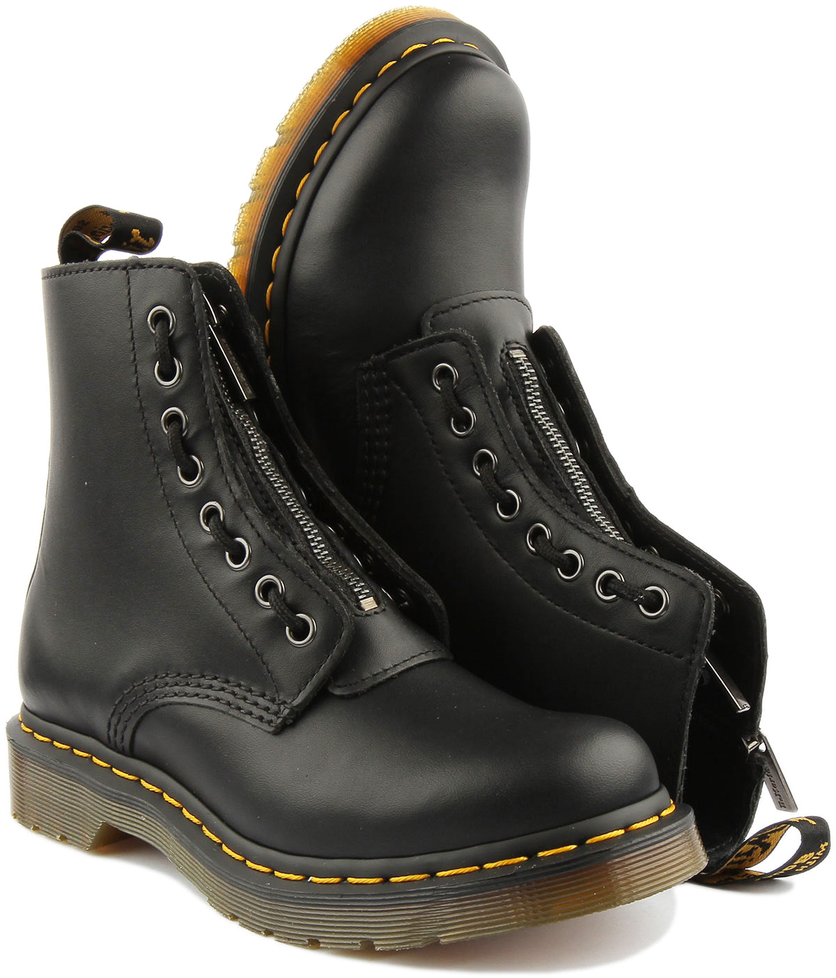 Dr Martens 1460 Pascal Bottines en cuir nappa pour femmes avec fermeture clair sur le devant en noir