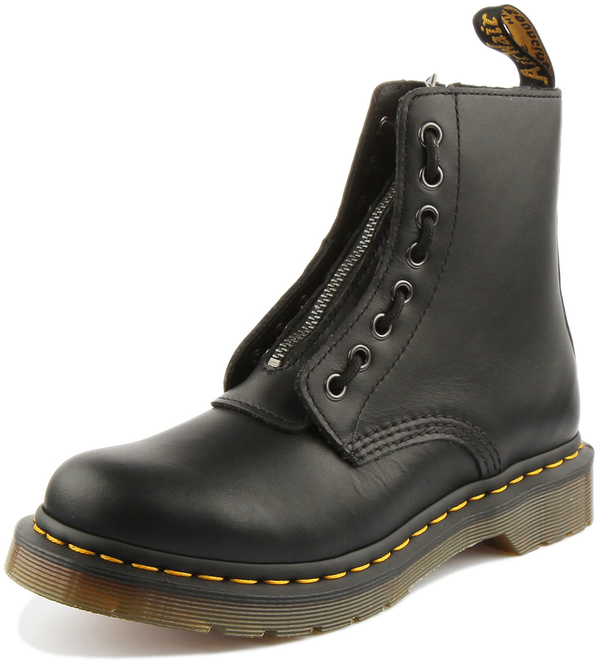 Dr Martens 1460 Pascal Bottines en cuir nappa pour femmes avec fermeture clair sur le devant en noir