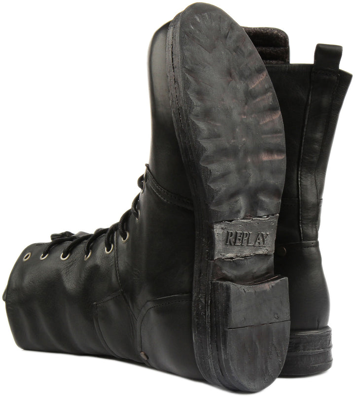 Replay Evy Lace Up Boots In Black For Women