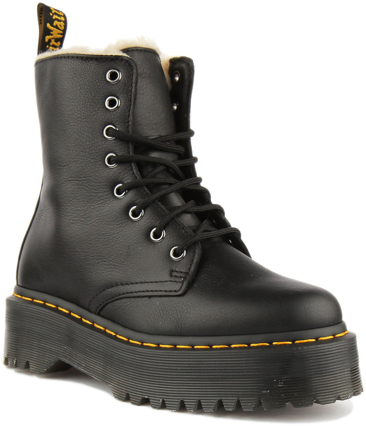 Dr Martens Jadon Fur Boots In Black For Women