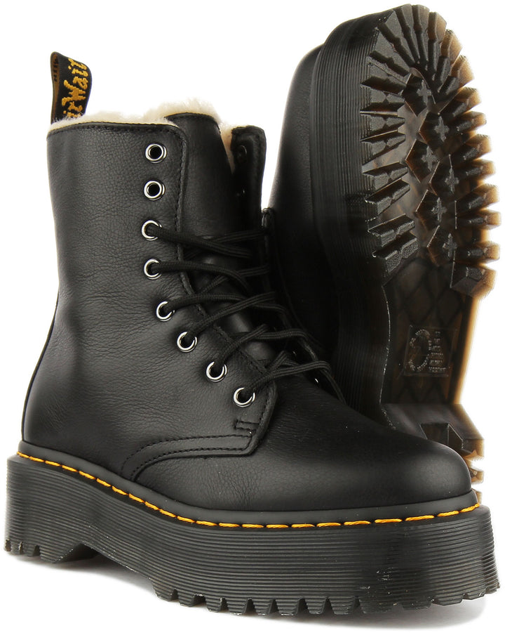 Dr Martens Jadon Fur Boots In Black For Women