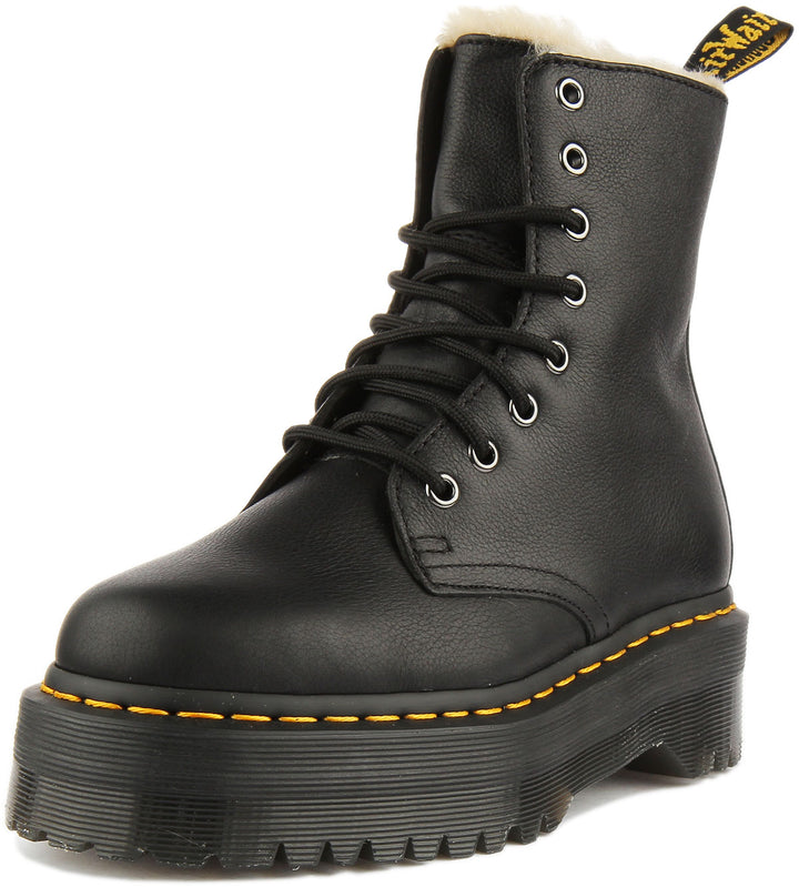 Dr Martens Jadon Fur Boots In Black For Women