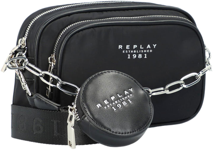 Replay FW3180.098 Frauen Kroko Drucken Kreuzbody Tasche Schwarz