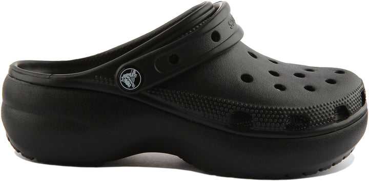 Crocs Sandale classique à plateforme avec lanière arrière poure en noir