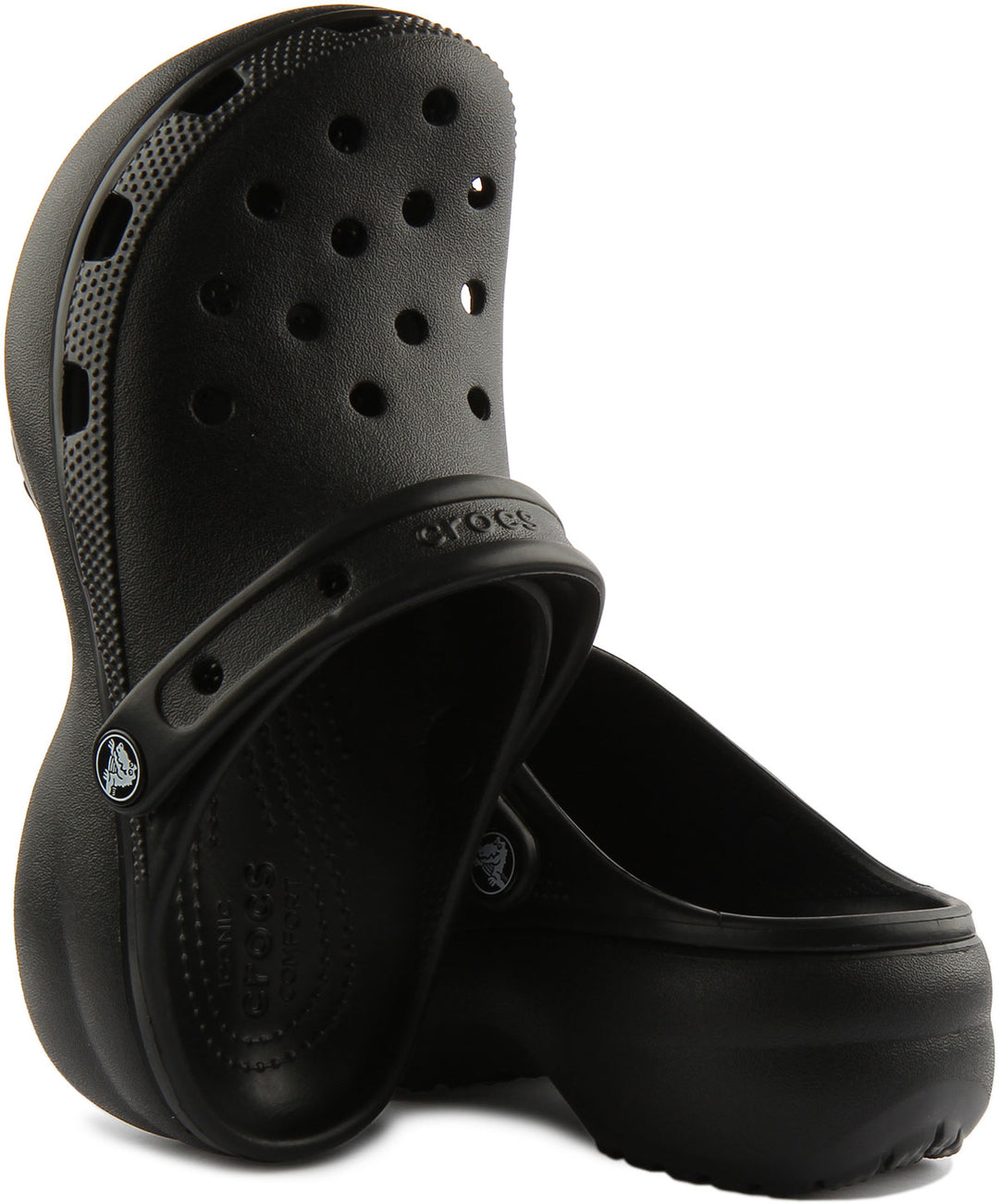 Crocs Sandale classique à plateforme avec lanière arrière poure en noir