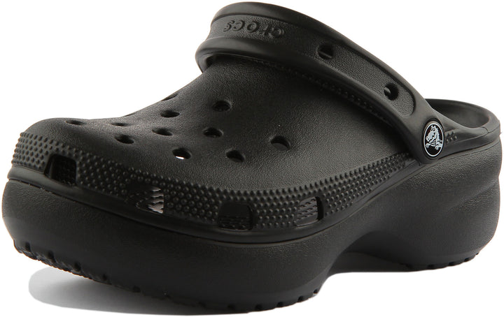 Crocs Sandalia de plataforma clásica con correa trasera para en negro