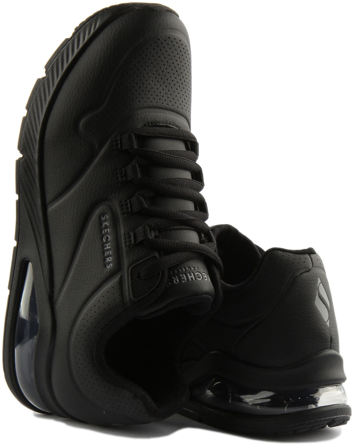 Skechers Uno 2 In Black For Women | Womens Lace Up Air Trainers 