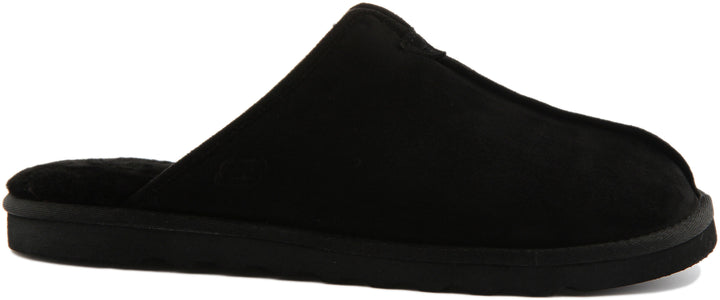 Skechers Relaxed Fit Renten Palco Pantoufles légères en microfibre pour hommes en noir