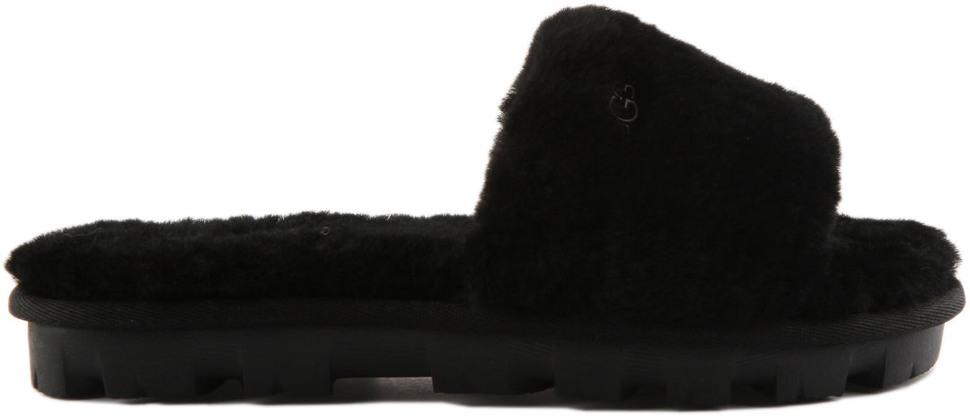 Ugg Cozette Pantuflas de piel de oveja y lana para mujer en negro