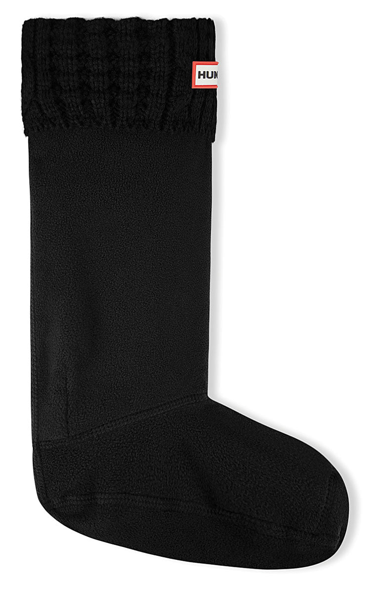Hunter Roped Tall Welly Sock In Black For Women