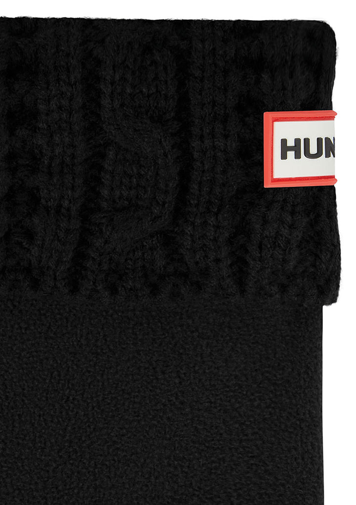 Hunter Original Calze da stivale alte con bordo a cialda per donna in nero