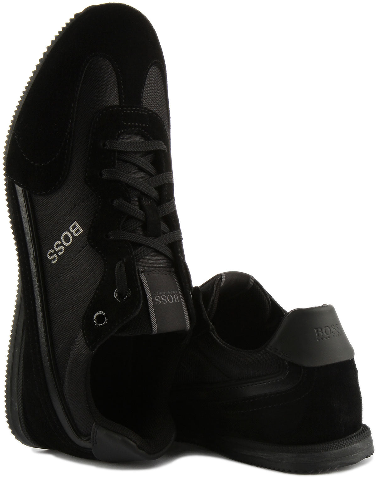 Mens black hugo cheap boss trainers