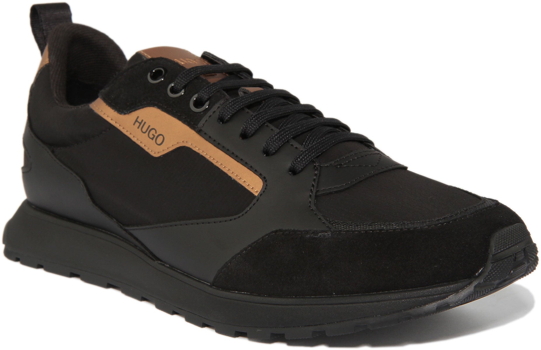 Hugo Icelin Run Baskets r tro lacets inspir es de la course pied pour hommes en noir