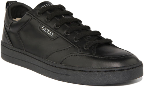 Guess Certosa Zapatillas de cuero sintético con cordones para hombre en negro