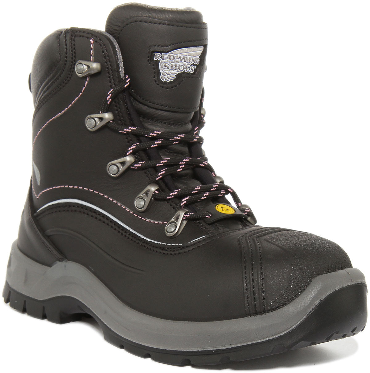 Black red clearance wing work boots