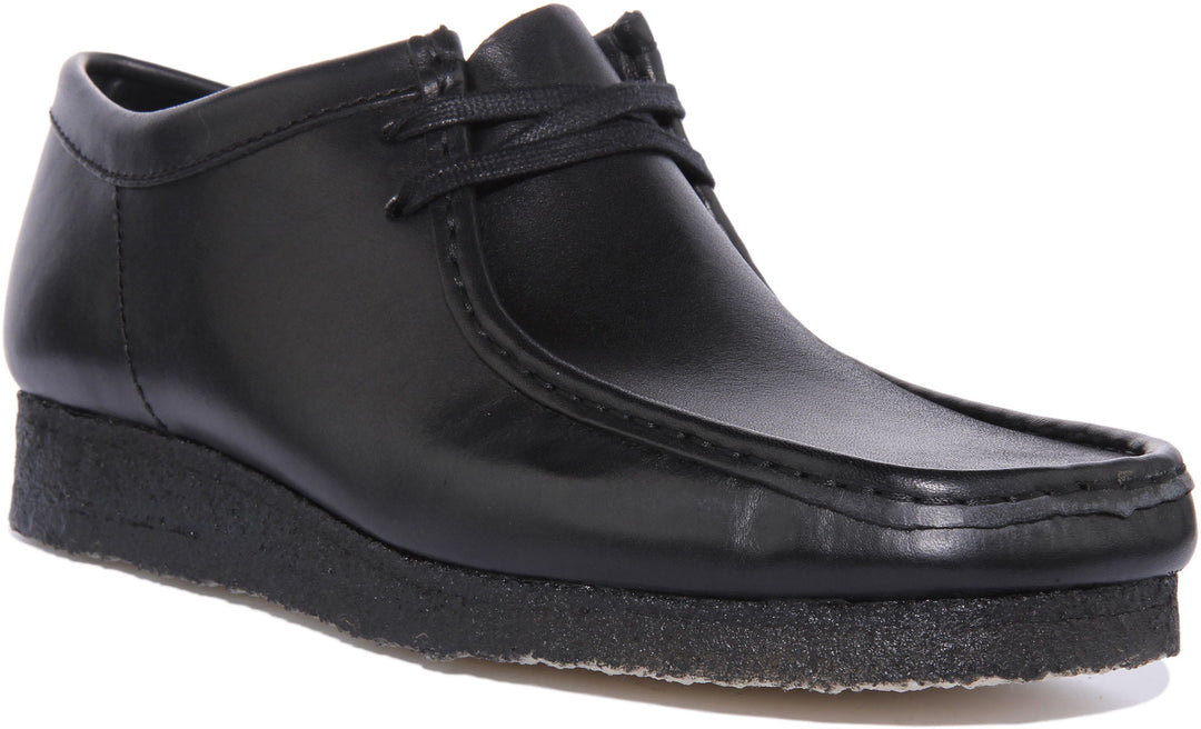 Clarks Originals Wallabee Zapatos de piel con cordones para hombre en negro