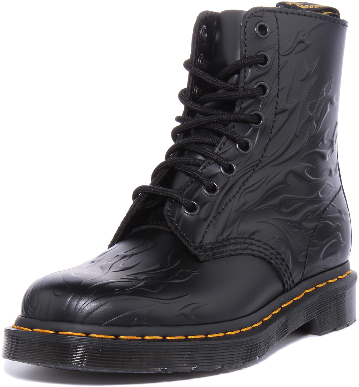 Dr Martens 1460 Flames In Black Dr Martens Lace Up Ankle Boots 4feetshoes