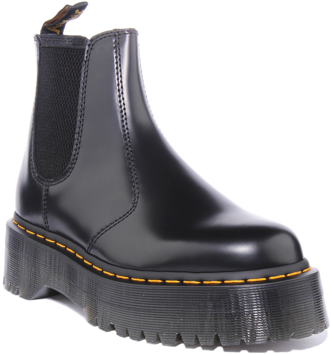 Dr Martens 2976 Quad In Black Elastic Gussets Platform Chelsea
