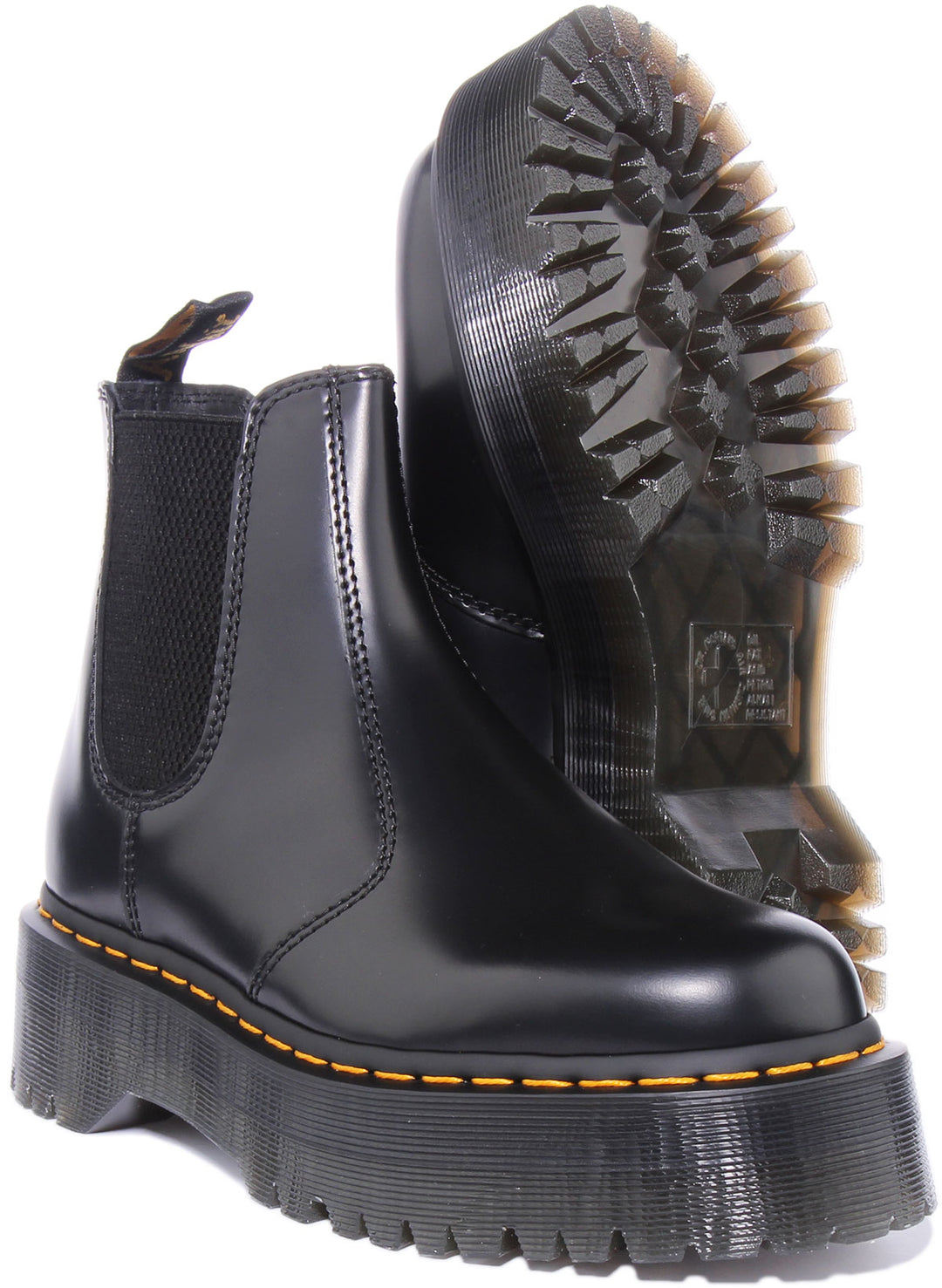 Dr Martens 2976 Quad In Black Elastic Gussets Platform Chelsea