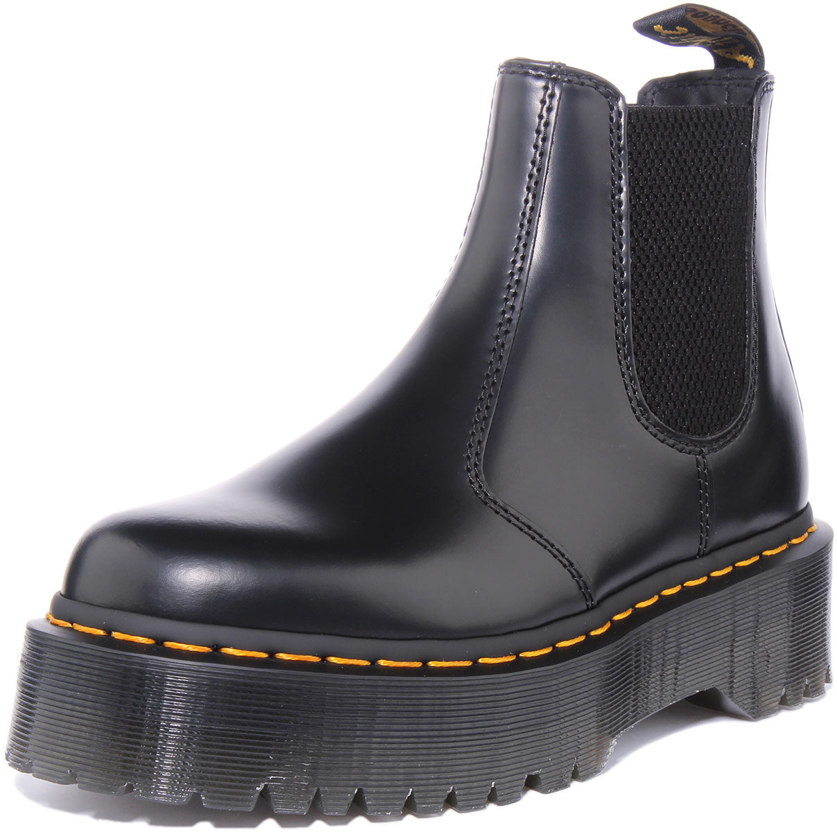 Dr. Martens 2976 QUAD ブラックブーツ Dr Martens 2976 Quad In Black | Elastic Gussets Platform Chelsea