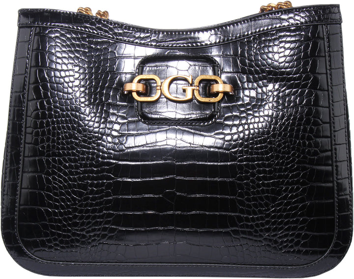 Guess Hensely G Croc Tote In Black For Women