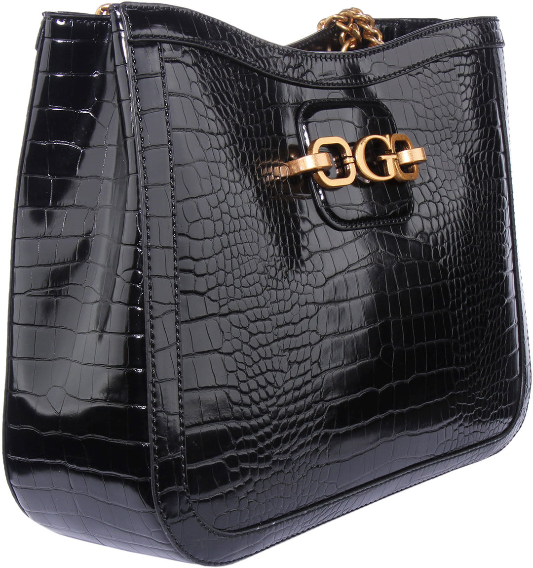 Guess Hensely G Croc Tote In Black For Women