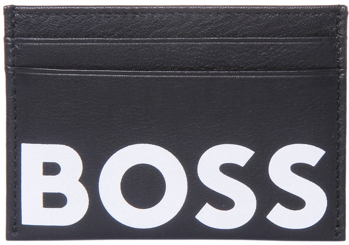 Boss Big BC S Porte cartes en cuir pour hommes en noir