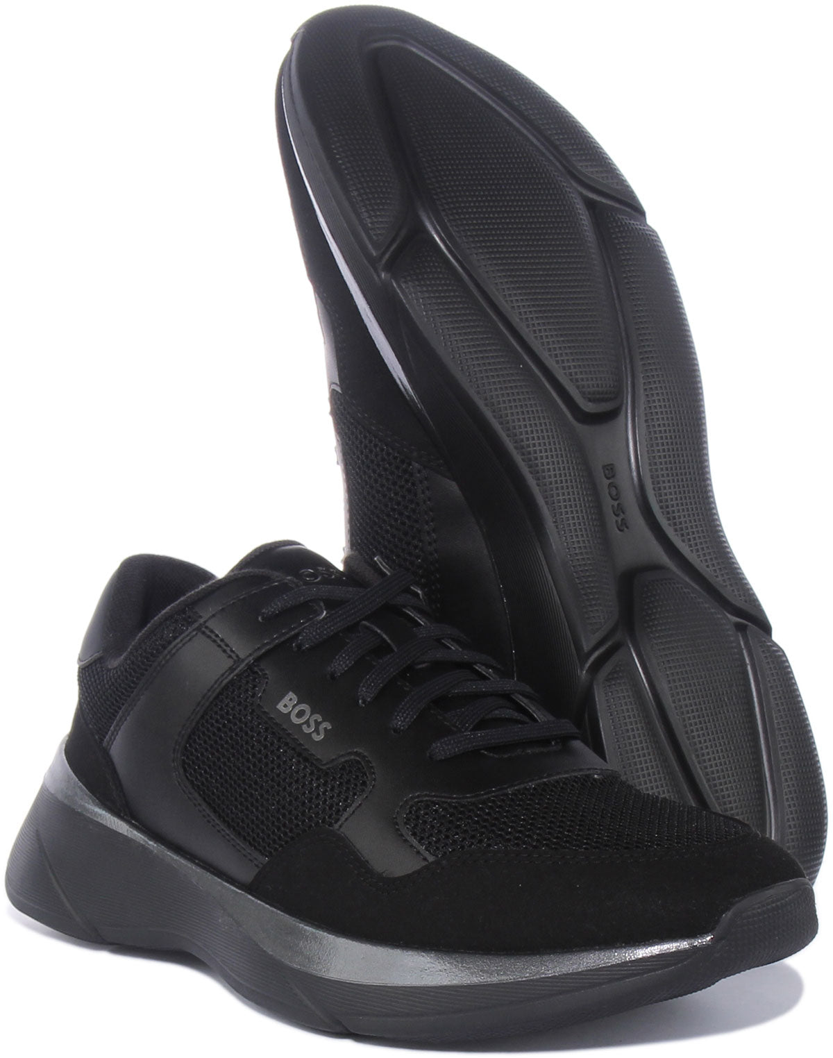 Boss zephir runn nylon trainers in black best sale