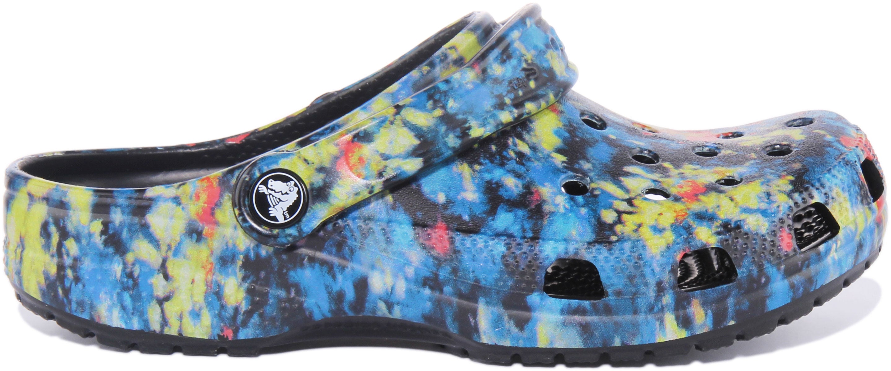 Blue tie shop dye crocs