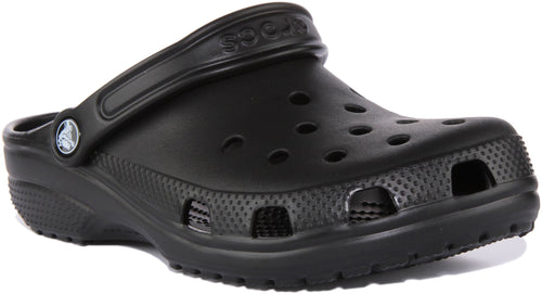 Crocs Classic Zueco con correa trasera para niños en negro
