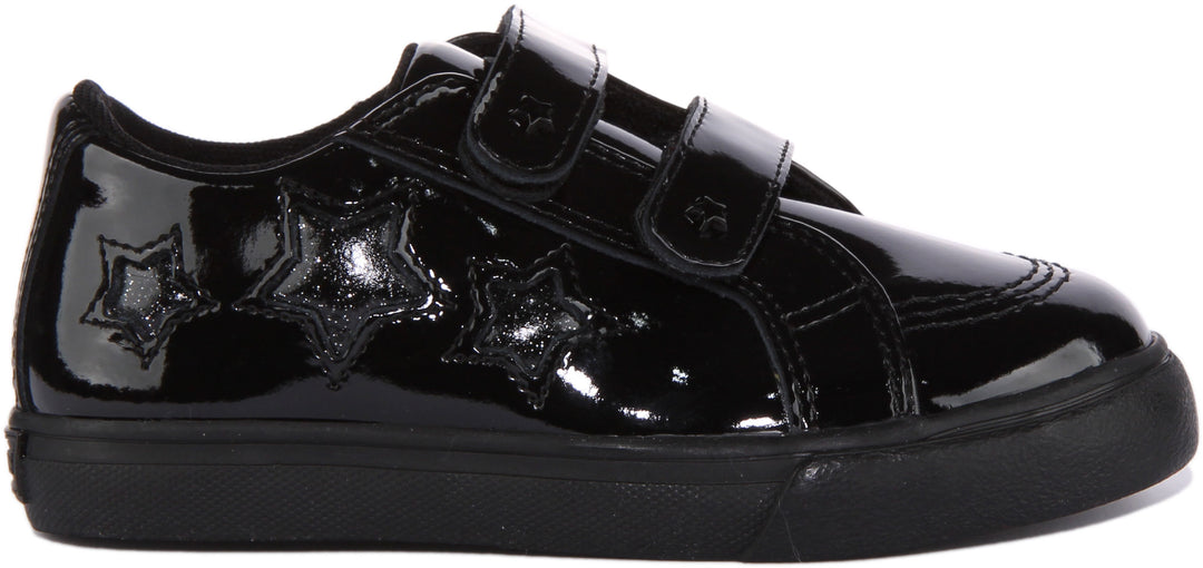 Kickers Tovni Star Scarpe in pelle con cinturino a strappo per neonati in nero