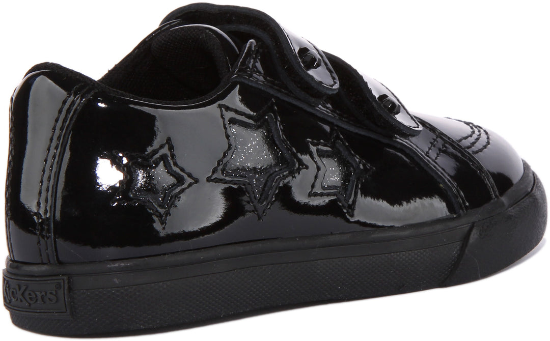 Kickers Tovni Star Scarpe in pelle con cinturino a strappo per neonati in nero