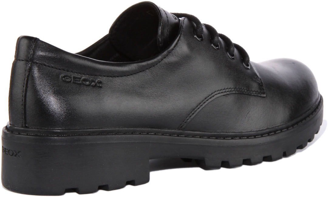 Geox J Casey Jugend Schnürung Atmungsaktive Schuhe Schwarz