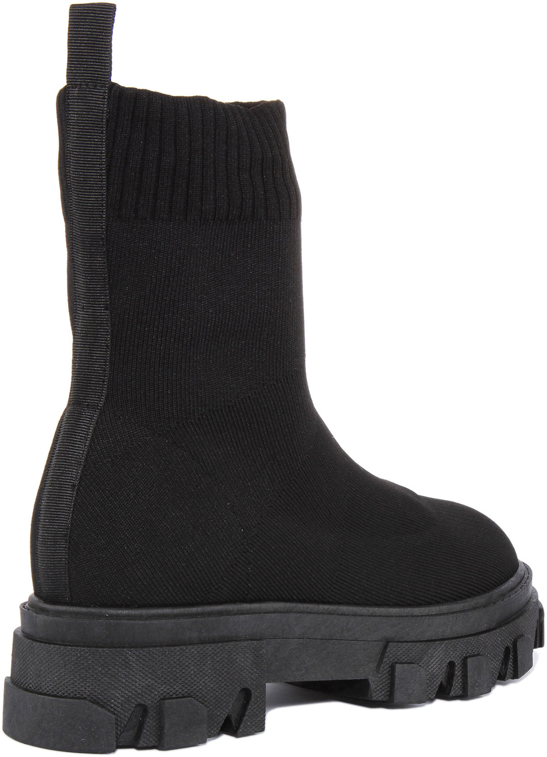 Womens Pull on Sock Boot In Black For Women