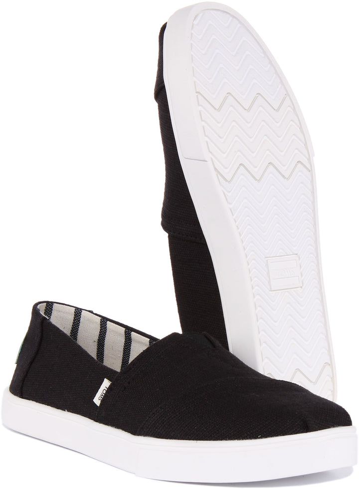 Toms Alpargata Cupsole Zapatillas de lona OrthoLite para mujer en negro