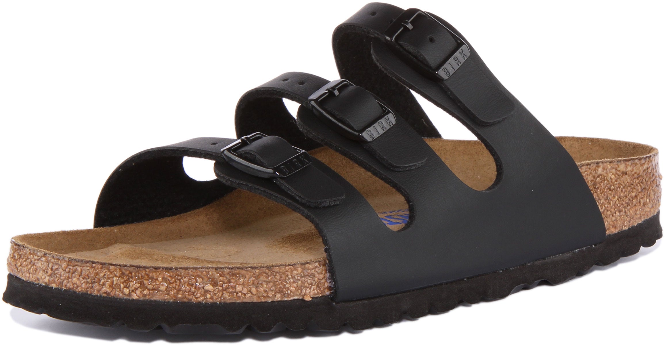 Birkenstock Florida In Black For Women Narrow Fit Three Strap